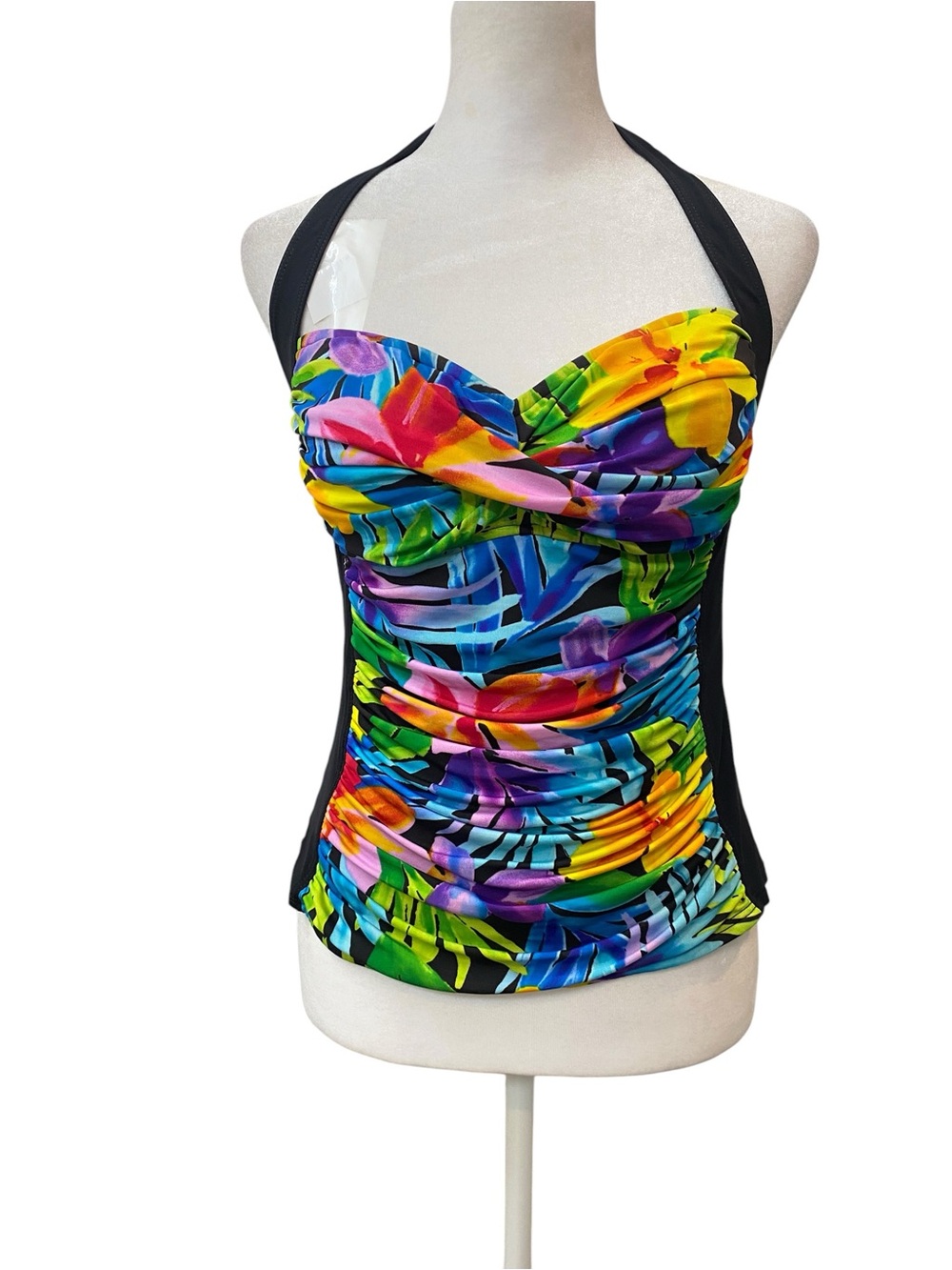 La Blanca by Rod Beattie Womens size 8  Multicolor Floral Halter Tankini Top